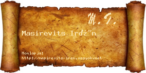 Masirevits Irén névjegykártya